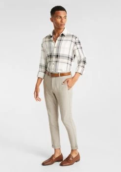 Leura Slim Cropped Textured Chino -yd. Y231CB08 NAT 4
