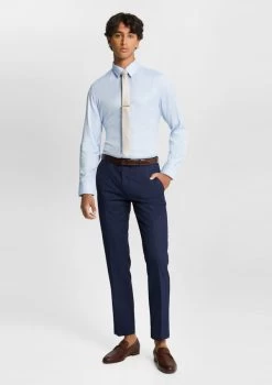 Benzo Wool Blend Slim Dress Pant -yd. Y231DB06SL BLU MODEL