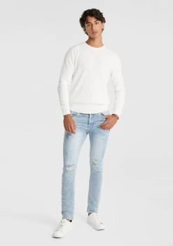 Letter Ripped Skinny Jean -yd. Y231DE03 SKY MODEL