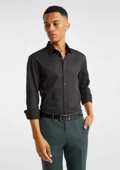 Mindez Slim Fit Geo Shirt -yd. Y231LS01 BLK 1