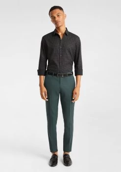 Mindez Slim Fit Geo Shirt -yd. Y231LS01 BLK MODEL