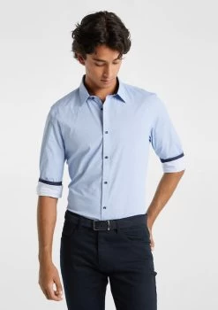 Harper Slim Fit Geo Shirt -yd. Y231LS02 BLU 1