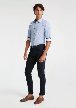 Harper Slim Fit Geo Shirt -yd. Y231LS02 BLU 4