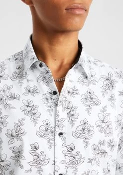 Mayfield Slim Fit Floral Shirt -yd. Y231LS03 WHT 1