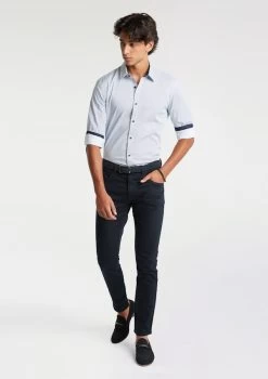 Reeves Slim Fit Geo Shirt -yd. Y231LS04 GRN MODEL