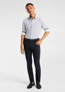 Bandenas Slim Fit Geo Shirt -yd. Y231LS05 BLU MODEL