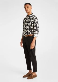 Buckley Linen Viscose Floral Shirt -yd. Y231LS10 BLK 4