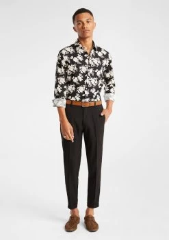 Buckley Linen Viscose Floral Shirt -yd. Y231LS10 BLK MODEL