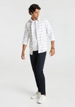 Hopper Brushed Check Shirt -yd. Y231LS13 WHT 4