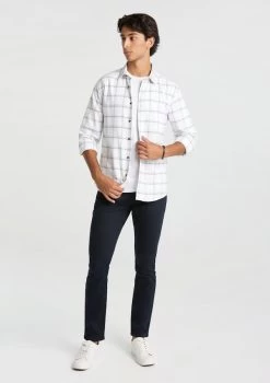 Hopper Brushed Check Shirt -yd. Y231LS13 WHT MODEL