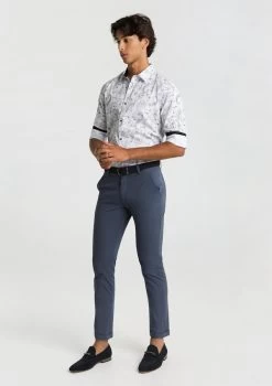 Atkinson Slim Fit Paisley Shirt -yd. Y231LS15 WHT 4