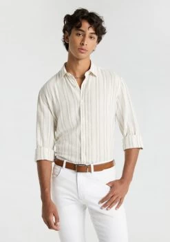 Weaver Linen Viscose Stripe Shirt -yd. Y231LS16 NAT 1