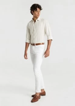 Weaver Linen Viscose Stripe Shirt -yd. Y231LS16 NAT 4