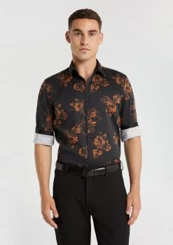 Ashton Floral Shirt -yd. Y231LS17 BLK 1