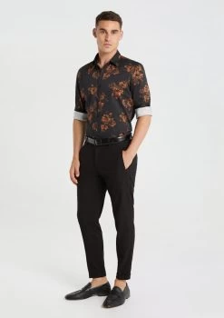Ashton Floral Shirt -yd. Y231LS17 BLK 4
