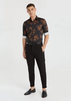 Ashton Floral Shirt -yd. Y231LS17 BLK MODEL