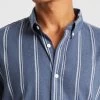 Caleb Stripe Brushed Shirt -yd. Y231LS18 NAV 4