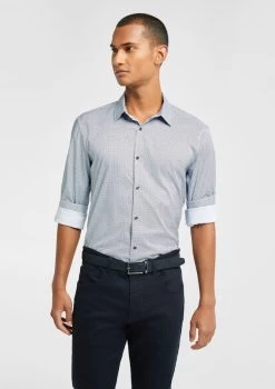 Lawley Slim Geo Shirt -yd. Y231LS30 BLU 1