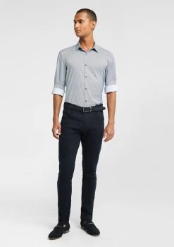 Lawley Slim Geo Shirt -yd. Y231LS30 BLU MODEL