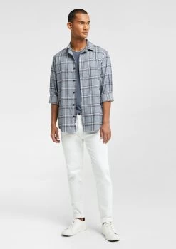 Paige Check Shirt -yd. Y231LS34 BLU MODEL