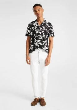 Nero Viscose Blend Print Shirt -yd. Y231SS01 BLK MODEL