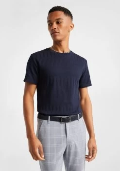 Caldwell Stripe Textured Tee -yd. Y231TB02 NAV 1